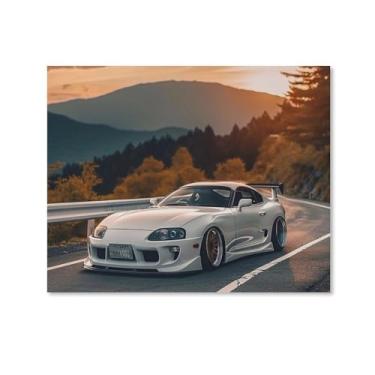 Imagem de HouLaiZhe Carro esportivo japonês Sup Sunrise pôsteres tela estética decoração de sala de parede impressões de parede sala de galeria decoração de parede para quarto sala de estar escritório 16 x 20
