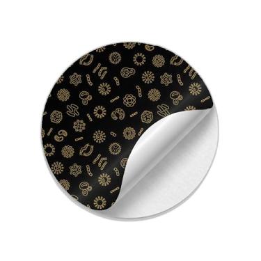 Imagem de Kit de 25 Adesivos Autocolantes Redondos Ano Novo Estampa Azul Microbiologia - Tamanho 85x85cm