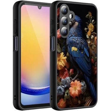 Imagem de HTTYYTRYT Capa para Galaxy S25 FE, suporte para carregamento sem fio, ultrafina, à prova de choque, antiderrapante, para Samsung Galaxy S25 FE 5G, pássaros e flores