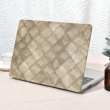 Imagem de Seorsok Compatível com a nova capa MacBook Air de 13,5 polegadas M4 M3 M2 2025 2024-2022 versão A3240 A2681 A3113, capa rígida de couro de grade quadrada vintage com capa de teclado, Western Cowboy