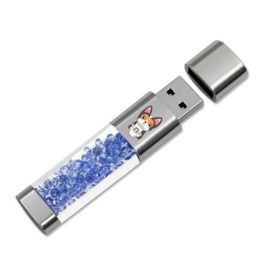 Imagem de Pen Drive USB de 64 GB, suporte de memória externa Techkey para armazenamento de imagens/vídeo/dados/backup V2.46 polegar/pular/discos rígidos de alta velocidade - azul aço