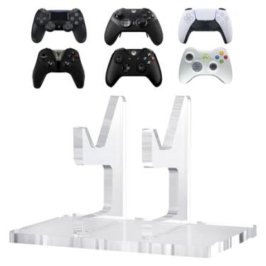 Imagem de Linkidea Suporte de montagem de acrílico, compatível com Xbox, PlayStation, Steam, Switch, controle de PC, armazenamento de mesa de jogos e rack de decoração (transparente)