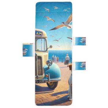 Imagem de Cachorro verão sorvete carro chaise lounge cadeira toalha piscina lounge cadeira de praia espreguiçadeira praia espreguiçadeira 85 x 76 centímetros