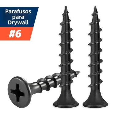 Imagem de Parafusos Para Drywall Pretos 50pcs  6 Chaves Phillips De Alta Dureza 