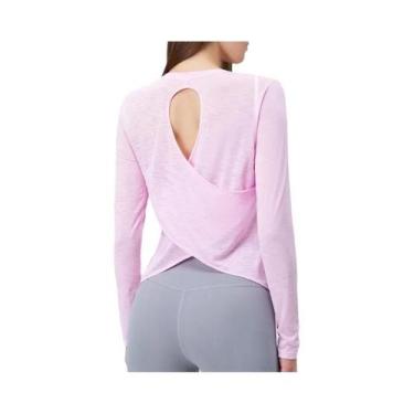 Imagem de Camiseta De Yoga Feminina Sem Costas De Manga Longa Verão Respirável C
