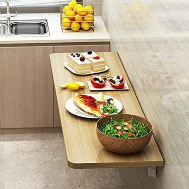 Imagem de TRGCJGH Mesa dobrável folha suspensa na parede mesa dobrável folha suspensa na parede mesa de parede dobrável mesa de jantar de computador com suportes branco 19 tamanhos, D-120 x 50 cm