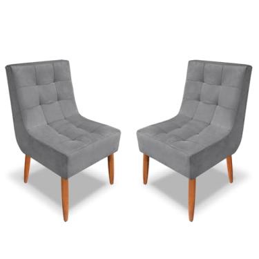 Imagem de Kit Cadeira Estofada Decorativa Para Sala de Jantar Quarto Penteadeira Quarto (cinza)