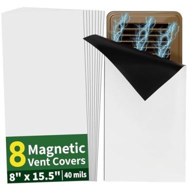 Imagem de FINDMAG Capas de ventilação magnéticas, pacote com 8 redutores de ruído de ventilação de ar resistentes, capas de ventilação de parede reutilizáveis de 20 x 39 cm com defletor de aquecedor de parede e