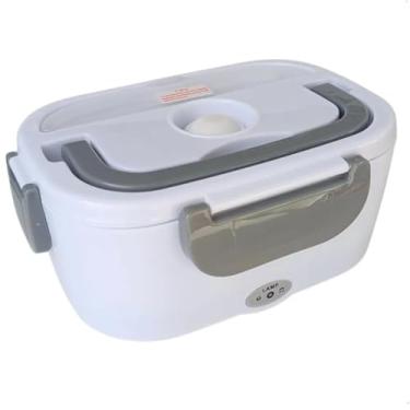 Imagem de Marmita Elétrica Portátil 1,5L com Duas Divisórias Internas Removíveis BiVolt 110V/220V com Aquecimento Rápido e Tampa com Trava Ideal para Casa, Trabalho, Escritório, Caminhão e Carro