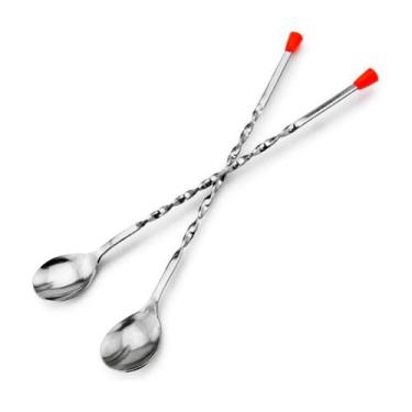 Imagem de Kit 6 Colher Bailarina Inox Bebidas Suco Refresco Coquetel Drinks Barm