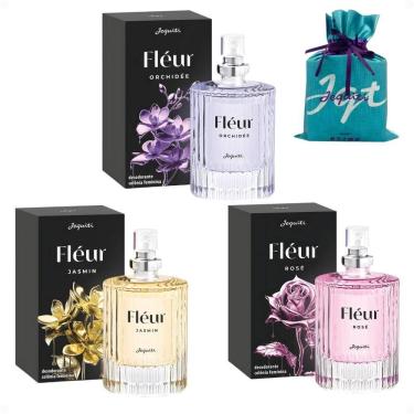 Imagem de Kit Presente Jequiti Colônia Feminina Fléur: Orchidée, Jasmin e Rosé 25ml