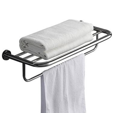 Imagem de Prateleira de banheiro Toalheiro de banheiro 61 cm Prateleira de banheiro montada na parede Toalheiro multifuncional Rack de banheiro toalheiro de canto de vaso sanitário Prateleira flutuante (Cor: B