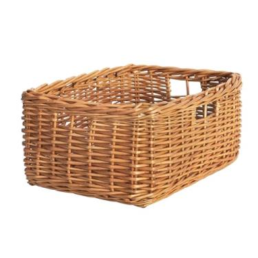 Imagem de StorageWorks Cestas de despensa, cestas de armazenamento de salgueiro para organização, prateleiras, organizadores e armazenamento de despensa, marrom claro, 40,6 cm C x 33,5 cm L x 18,5 cm A