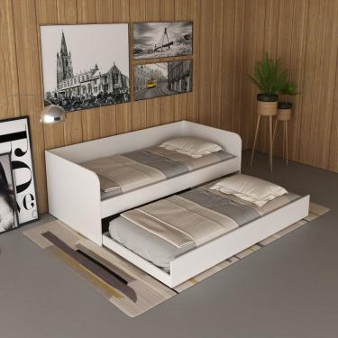 Imagem de Sofá Cama Solteiro Com Auxiliar Cm8032 Branco