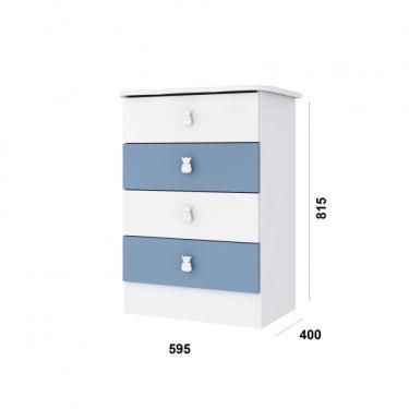Imagem de Quarto de Bebê Completo com Guarda Roupa e Cômoda 376993 Siena Móveis Branco/azul