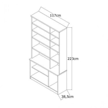 Imagem de Estante para Livros 6 Portas Moderno Foscarini Branco