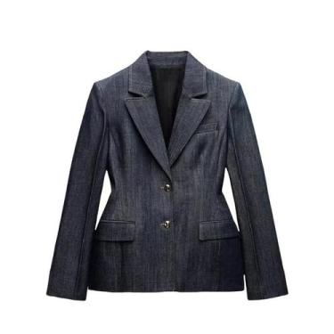 Imagem de Conjunto De Blazer Corset Com Decote Profundo E Calças De Perna Larga 