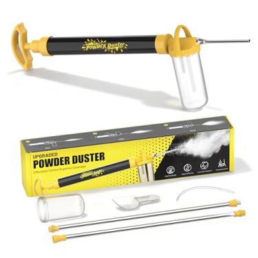 Imagem de Espanador de pó de terra de diatomáceas, pulverizador de pó com comprimento ajustável de 1,2 m, aplicação multiuso para jardim interno e externo (amarelo)