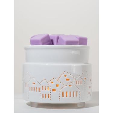 Imagem de QCYBDGLOV Aquecedor elétrico de cerâmica para derretimento de cera e derretimento de óleo de cubo fofos aquecedores pequenos aromaterapia para queimador decorativo doméstico derrete vela perfumada