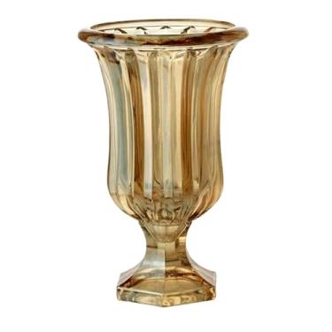 Imagem de Vaso Decorativo de Vidro Elegante 12x18cm Vaso Perfeito para Arranjo de Flor(1 UNIDADE,AMBAR)