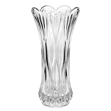 Imagem de Vaso de flores de vidro, vaso espesso transparente para mesa de jantar em casa, sala de estar, escritório, casamento, festa de férias, decoração de centro de mesa