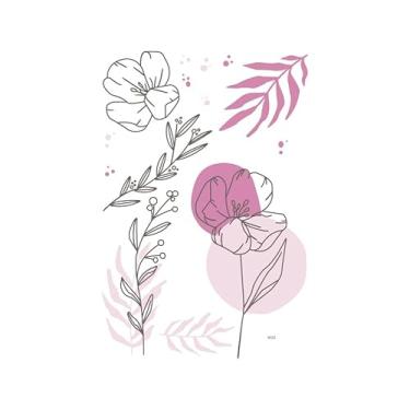 Imagem de Papel de Parede Floral Adesivo Minimalista para Quarto Sala e Cozinha – Decoração Moderna e Prática (Rosa,60x40)