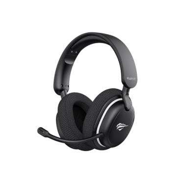 Imagem de Havit Headset Gamer Fuxi H7SE, Sem Fio 2.4GHz e Bluetooth, Drivers 40mm, Microfone Destacável, 43h de Bateria, Preto, Compatível com PC, PS4, PS5, Switch