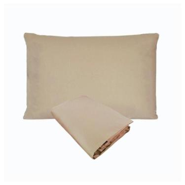 Imagem de Kit Fronha e Lençol de Elástico Solteiro Viúva 1,28m Percal 200 Fios 1