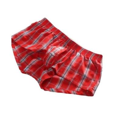 Imagem de Seobean mens sexy coton shorts home comfort checkered fit trunks, BR-G