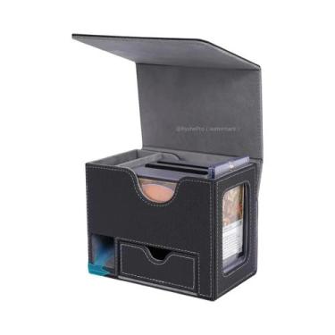 Imagem de Caixa De Armazenamento Para 120+ Cartas Em Couro Com Fecho Magnético E