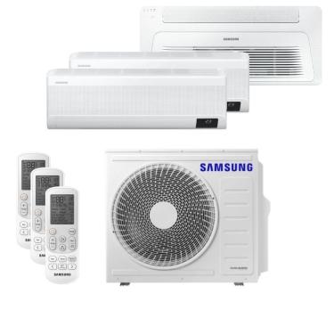 Imagem de Ar Condicionado Multi Tri Split HW e K7 Samsung Wind Free 24000 BTU (2x9000+1x12000) Quente e Frio Inverter R410 (AJ068AXJ3KH/AZ)
