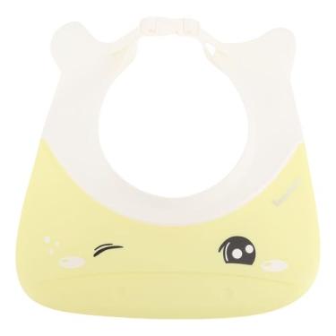 Imagem de Chapéu de banho infantil Ainoli, antiderrapante, ajustável, protetor de olhos, touca de banho para bebês, para crianças pequenas, lavagem de cabelo (Amarela)