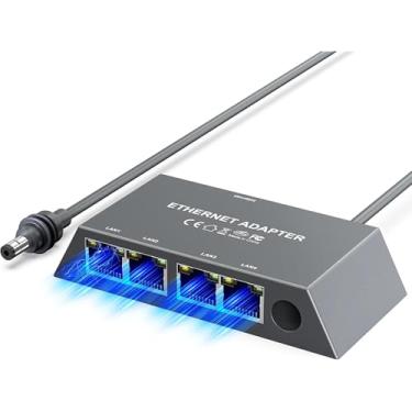 Imagem de Adaptador Ethernet para Starlink Gen3 Mini 4 portas Gigabit LAN RJ45 divisor com cabo de 0,5 m Plug Play Adaptador de rede com fio de alumínio para jogos de escritório doméstico