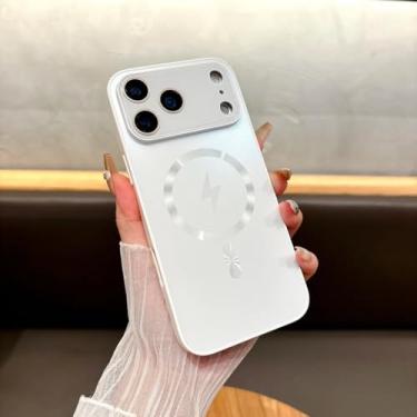 Imagem de SFDSUH Capa para iPhone 15 Plus com lente de vidro, conector Lightning, janela de dissipação de calor e cobertura total (Para iPhone 15 Plus/BRANCA)