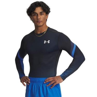 Imagem de Camiseta Treino Under Armour Heatgear Masculino P Azul-Masculino