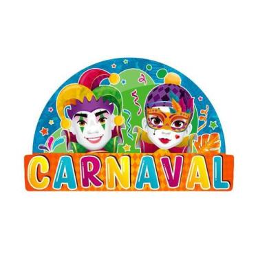 Imagem de Enfeite Painel Carnaval Meia Lua Letreiro Colorido - 01 unid - piffer