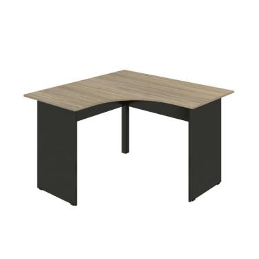 Imagem de Mesa Escrivaninha em L Angular Pé Painel Office 120x120cm New City Calvi/Preto - Web Office