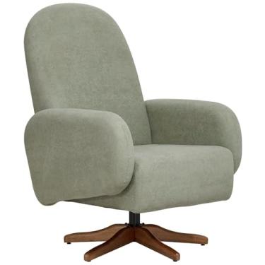 Imagem de Poltrona de Amamentação Com Balanço Giratória Dolce D02 Bouclê Verde Oliva C-199 - Lyam Decor