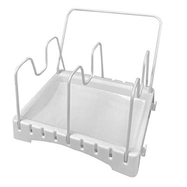 Imagem de Organizador de cozinha ajustável Rack de tampa de panela de aço inoxidável estendido suporte de prato prateleira bandeja de pratos suporte acessórios de armazenamento (tamanho: 201616,5 cm) (20 * 16