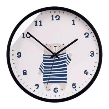 Imagem de x3anggyt5 Relógio silencioso para sala de estar, relógio de parede para sala de estar, decoração de casa (preto, 25,4 cm)