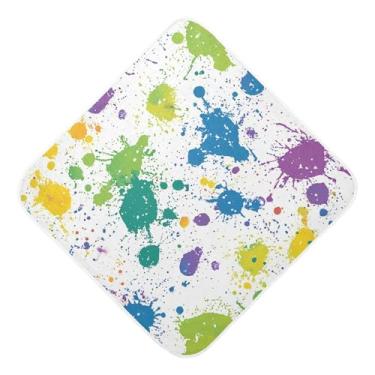 Imagem de STAYTOP Toalhas de bebê pintadas com capuz de musselina de pintura de laca, toalha de banho super macia, toalhas de banho absorventes para banho recém-nascido unissex 76 x 76 cm