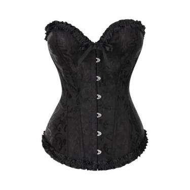 Imagem de Corset Vintage De Renda Floral Em Cetim, Bustier Sexy Com Aros Para Mu