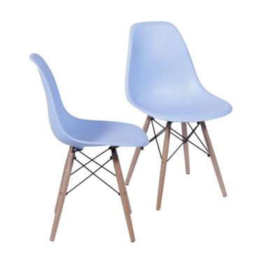 Imagem de Kit 2 Cadeiras DKR Kids Base Madeira (Azul)