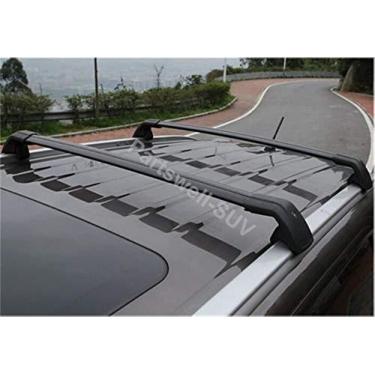Imagem de YiXi-Partswell 2 peças de rack de teto travável barras transversais bagageiro alumínio adequado para Audi Q7 2006-2015 - preto