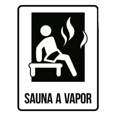 Imagem de Kit 3 Placas Condomínio Ambiente Sauna À Vapor