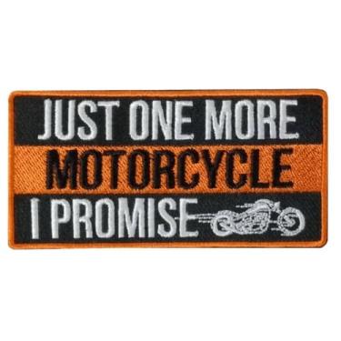 Imagem de Hot Leathers Costurar ou passar a ferro no bordado | Just One More Motorcycle Patch 4 Jaqueta e colete de couro jeans | PPW1116-4L x 2A