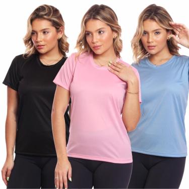 Imagem de Kit 3 Camisas Academia Esportiva Com Proteção Uv Feminina-Feminino