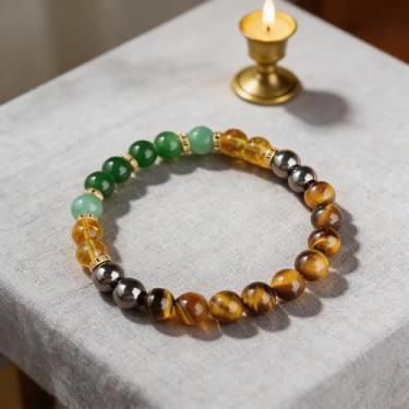 Imagem de Pulseiras elásticas para mulheres, homens, olho de tigre natural, lápis-lazúli, contas de cristal, pulseiras elásticas para alegria, felicidade, prazer, joias empilháveis para homens, pulseiras