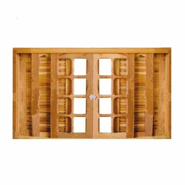 Imagem de Veneziana de Correr 6 Folhas Padrão Imbuia Reto - Com Ferragens 1.20 x