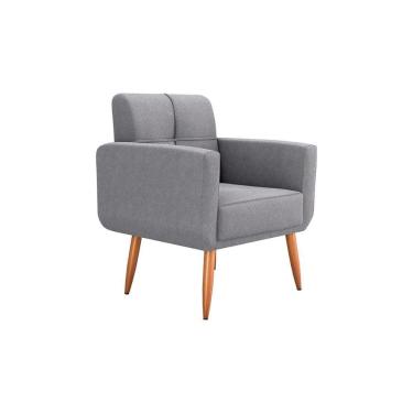 Imagem de Poltrona Cadeira Para Descanço Acabamento Premium Havana Matrix Boucle Cinza